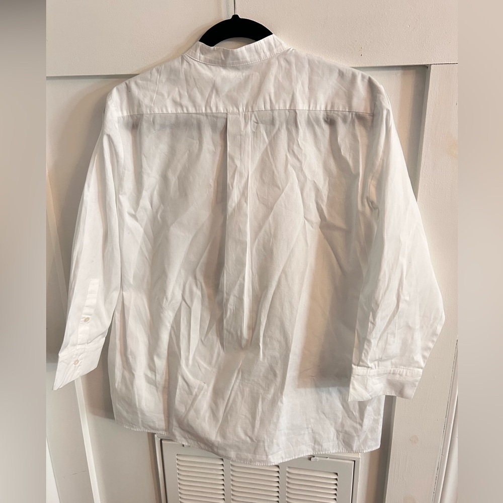 MaxMara Weekend eyelet tuxedo poplin   White Button Down Shirt with Lace‎ - Picture 5 of 5